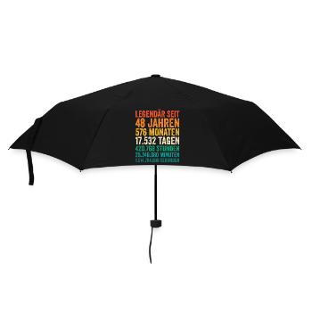 48 Jahre Achtundvierzigster Geburtstag - Regenschirm (klein) - Schwarz - Vorne