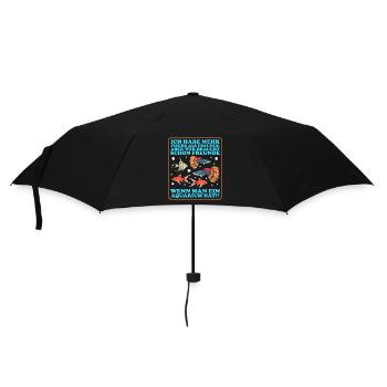 Aquaristik Aquarium Aquarianer Zierfisch Geschenk - Regenschirm (klein) - Schwarz - Vorne