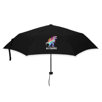Allysaurus Dinosaur Rainbow Flag pour Ally LGBT Pun - Parapluie standard - noir - Devant