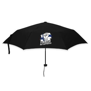 Not Finnish But Supportive Finland Flag Country - Regenschirm (klein) - Schwarz - Vorne