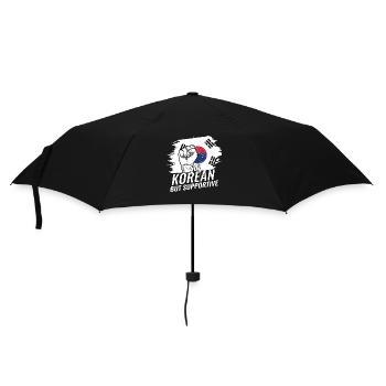 Not Korean But Supportive Korea Flag Country - Regenschirm (klein) - Schwarz - Vorne