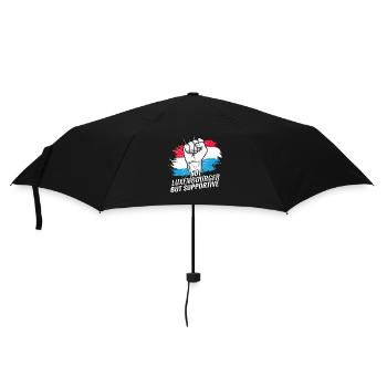 Not Luxembourger But Supportive Luxembourg Flag - Umbrella (small) - black - Front