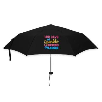 100 Tage funkelndes Lernen und Lachen 100 Tage - Regenschirm (klein) - Schwarz - Vorne