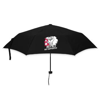 Not Nepali But Supportive Nepal Flag Country - Umbrella (small) - black - Front