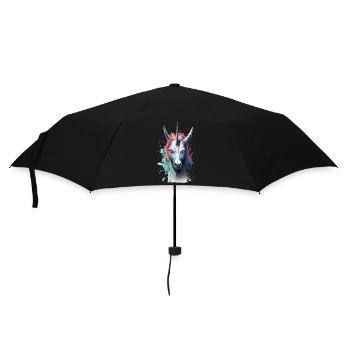 Evil Unicorn Head Unicorn Lover Gift - Umbrella (small) - black - Front