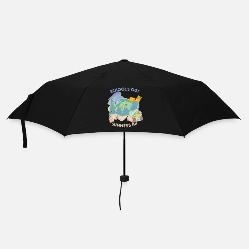 Die Schule ist aus, der Sommer ist da! - Regenschirm (klein) - Schwarz