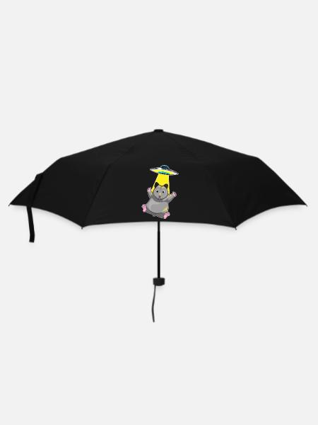 Hamster Raumschiff Weltraum - Regenschirm (klein) - Schwarz