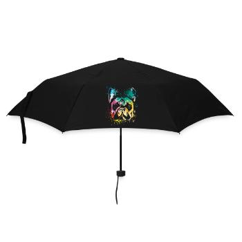 colorful splash art dog lover French bulldog - Regenschirm (klein) - Schwarz - Vorne