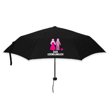 Junggesellenabschied Poltern Polterabend JGA - Regenschirm (klein) - Schwarz - Vorne