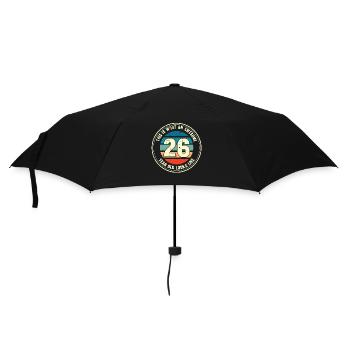 26. Geburtstag so sieht man mit 26 Retro Geschenk - Regenschirm (klein) - Schwarz - Vorne