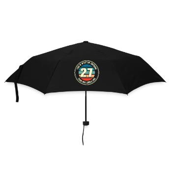 27. Geburtstag so sieht man mit 27 Retro Geschenk - Regenschirm (klein) - Schwarz - Vorne