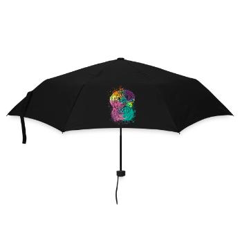 Colorful Splash Art Dog Lover Yorkie - Umbrella (small) - black - Front