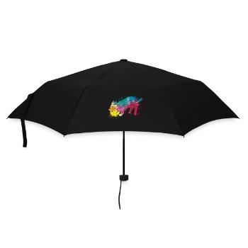 Colorful Splash Art Dog Lover Yorkie - Umbrella (small) - black - Front
