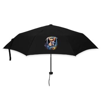 Chihuahua | Polizei Polizist Polizistin Hut - Regenschirm (klein) - Schwarz - Vorne