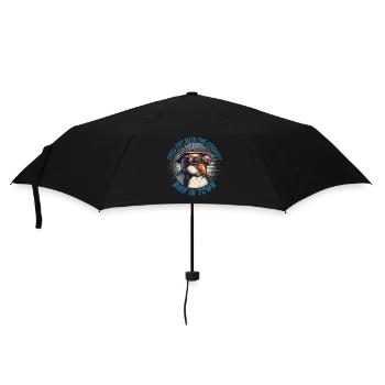 Chilled penguin with sunglasses and hat - Umbrella (small) - black - Front