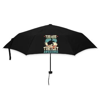 Tortue de mer Tortue Jeu de mots Rétro - Parapluie standard - noir - Devant