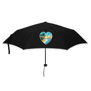 Strand Liebe - Regenschirm (klein) - Schwarz - Vorne