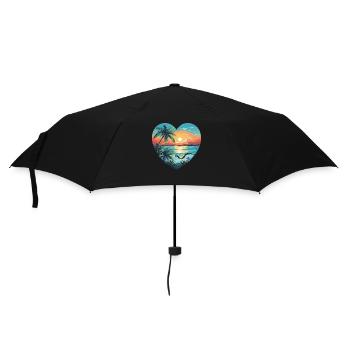 Strand Liebe - Regenschirm (klein) - Schwarz - Vorne