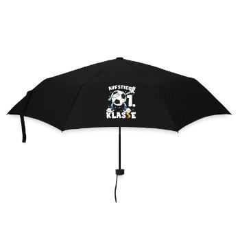 Schüler Grundschule 1. Klasse Fußball - Regenschirm (klein) - Schwarz - Vorne