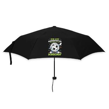 Fußball Einschulung Geschenk Schulanfang - Regenschirm (klein) - Schwarz - Vorne