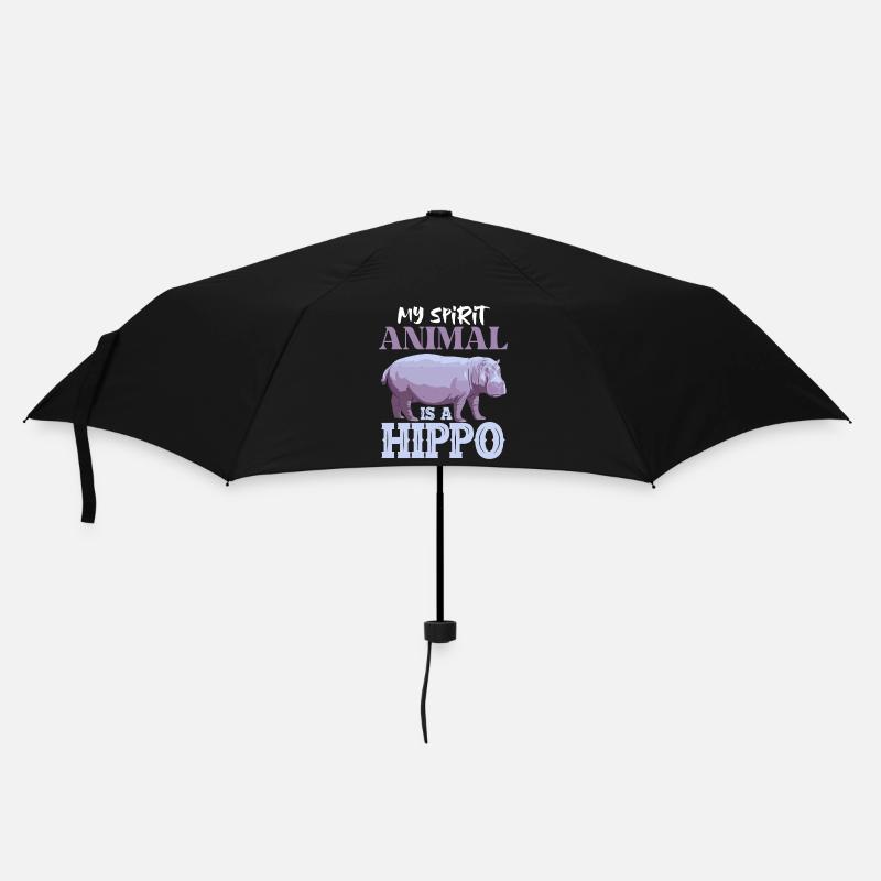 Nilpferd Mama Mein Krafttier Ist Ein Nilpferd - Regenschirm (klein) - Schwarz
