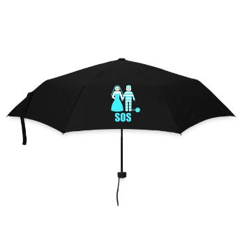 Junggesellenabschied Polterabend JGA Männer - Regenschirm (klein) - Schwarz - Vorne