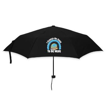Ich habe mein Buch geschlossen, um hier zu sein Bücherwurm lustiger Spruch - Regenschirm (klein) - Schwarz - Vorne
