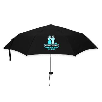 Junggesellenabschied Polterabend JGA Männer - Regenschirm (klein) - Schwarz - Vorne