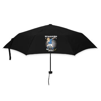 Lustige Schultüte Fußball Schulkind 2023 - Regenschirm (klein) - Schwarz - Vorne