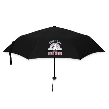 Vintage Rainbow Unicorn & I - Close Buddies Spirit - Regenschirm (klein) - Schwarz - Vorne