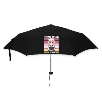 Gaming Konsole PC Zockerin Mädchen Gamer Girl - Regenschirm (klein) - Schwarz - Vorne