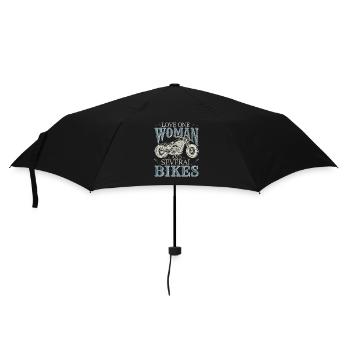 Liebe Eine Frau Und Mehrere Fahrräder - Regenschirm (klein) - Schwarz - Vorne