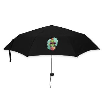 Cute cute cactus with sunglasses for summer - Umbrella (small) - black - Front