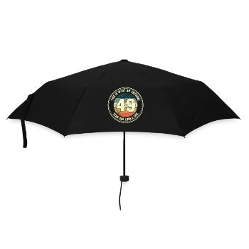 49th Birthday How to Look at 49 Retro Gift - Umbrella (small) - black - Front