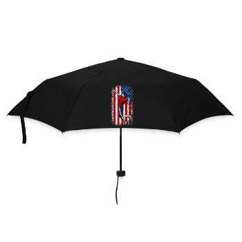 Joueur de badminton américain drapeau américain 4 juillet - Parapluie standard - noir - Devant
