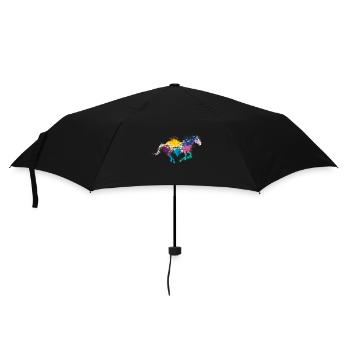 Colorful Splash Art Farm animals Horse - Regenschirm (klein) - Schwarz - Vorne