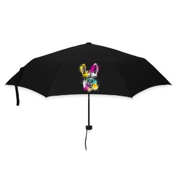 Colorful Splash Art Farm animals alpaca Llama head - Umbrella (small) - black - Front