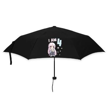 4 ans Fille Anime Kawaii Cat 4ème anniversaire - Parapluie standard - noir - Devant