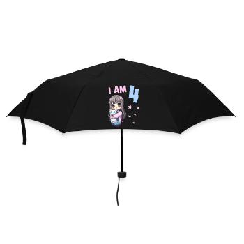 4 ans Fille Anime Kawaii Cat 4ème anniversaire - Parapluie standard - noir - Devant