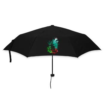 Splash Art Howling Wolf - Parapluie standard - noir - Devant