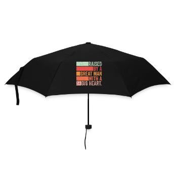 Aufgewachsen von einem großen Mann mit einem großen Herzen Vatertag - Regenschirm (klein) - Schwarz - Vorne