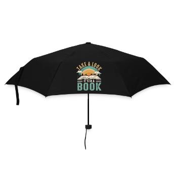 Jetez un coup d’œil C’est dans un rat de bibliothèque de lecture de livre - Parapluie standard - noir - Devant