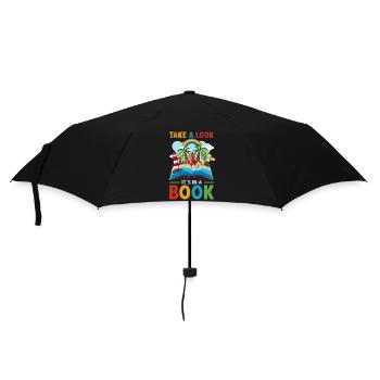 Jetez un coup d’œil C’est dans un rat de bibliothèque de lecture de livre - Parapluie standard - noir - Devant