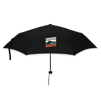 Delfin Retro - Regenschirm (klein) - Schwarz - Vorne