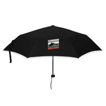 Delfin Retro - Regenschirm (klein) - Schwarz - Vorne