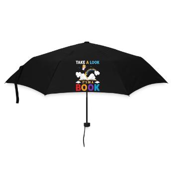 Jetez un coup d’œil C’est dans un rat de bibliothèque de lecture de livre - Parapluie standard - noir - Devant
