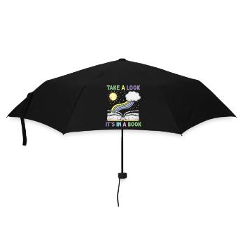 Jetez un coup d’œil C’est dans un rat de bibliothèque de lecture de livre - Parapluie standard - noir - Devant