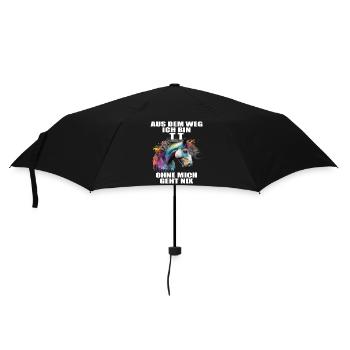 Tuniertrottel ich mach hier alles Pferd Rappe - Regenschirm (klein) - Schwarz - Vorne