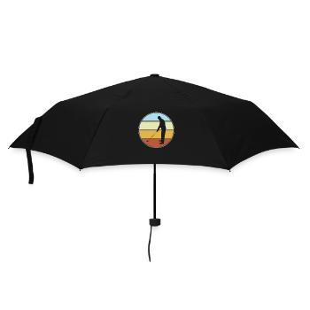 Golf Retro - Regenschirm (klein) - Schwarz - Vorne