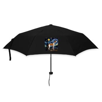 American Foxhound Van gogh starry night - Regenschirm (klein) - Schwarz - Vorne